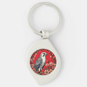 Bunte Gyrfalcon Bird Schlüsselanhänger