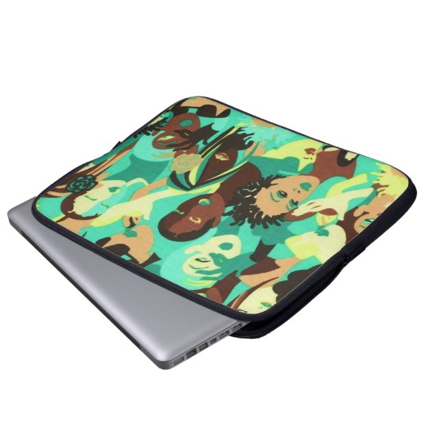 Bunte Haar-Entwurf Afrocentric Laptop-Hülse Laptopschutzhülle (Vorne Knopf)