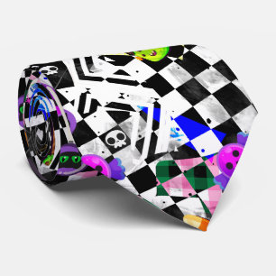 Bunte Halloween-Kunstmode Schach Krawatte