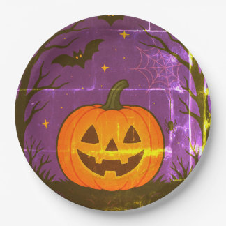 Bunte Halloween Pumpkin Napkins Pappteller