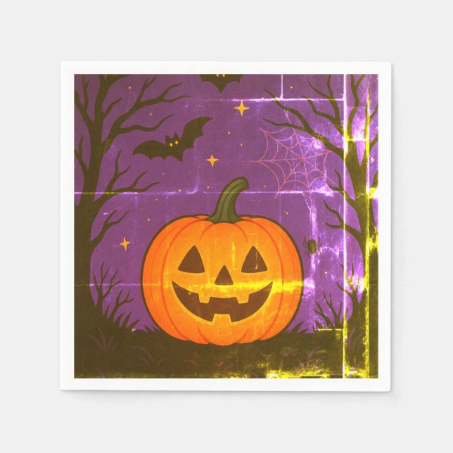 Bunte Halloween Pumpkin Napkins Serviette (Vorderseite)