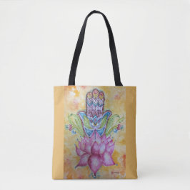 Bunte Hamsa Watercolor-Kunst-Tasche