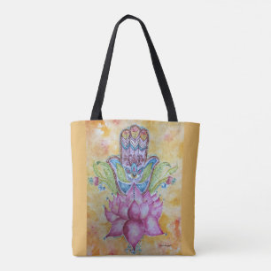 Bunte Hamsa Watercolor-Kunst-Tasche