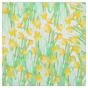 Bunte handgemalte Watercolornarzissen-Blumen Stoff