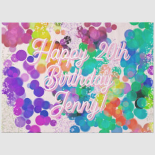 Bunte Happy Birthday abstrakte Bokeh-Blasen Seidenpapier
