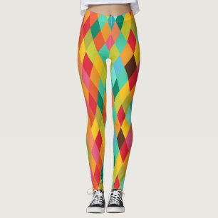 Bunte Harlekin-Diamant-Muster-Leggings Leggings