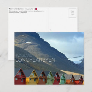 Bunte Häuser in Longyearbyen, Svalbard Postkarte