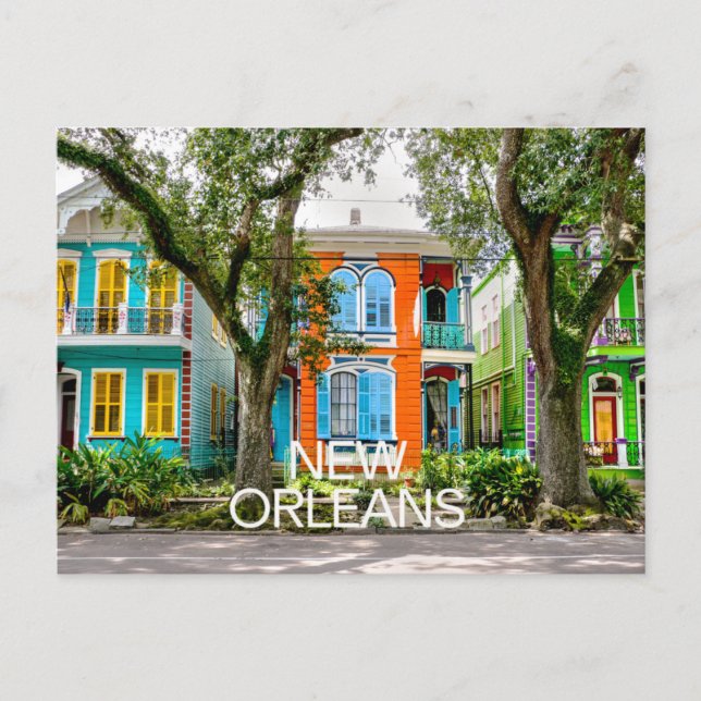 Bunte Häuser in New Orleans Reise-Postkarte Postkarte (Vorderseite)