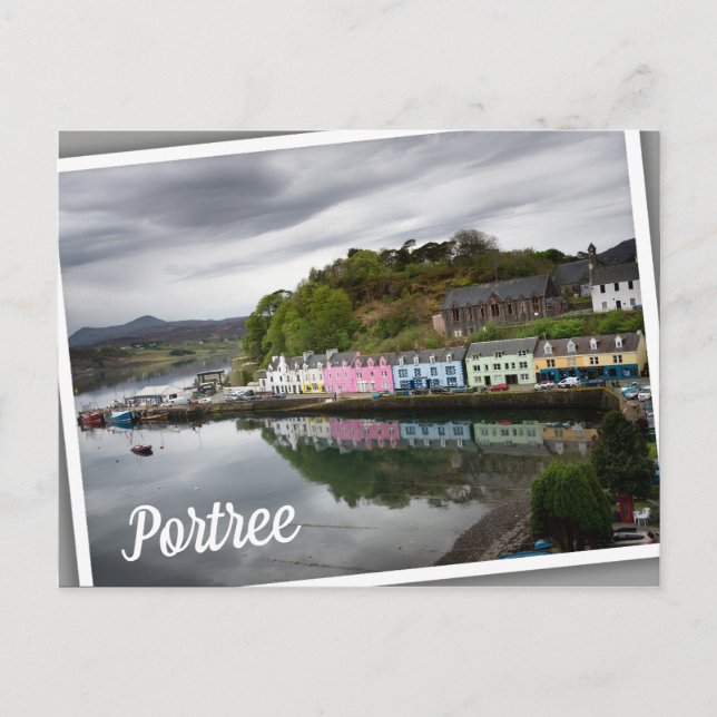 Bunte Häuser in Portree, Skye Postkarte (Vorderseite)