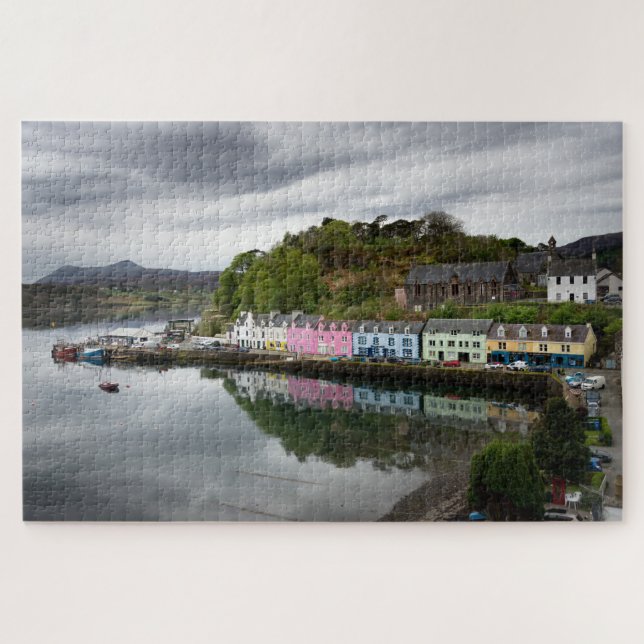 Bunte Häuser in Portree, Skye Puzzle (Horizontal)