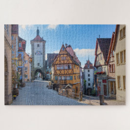 Bunte Häuser in Rothenburg, Deutschland Puzzle