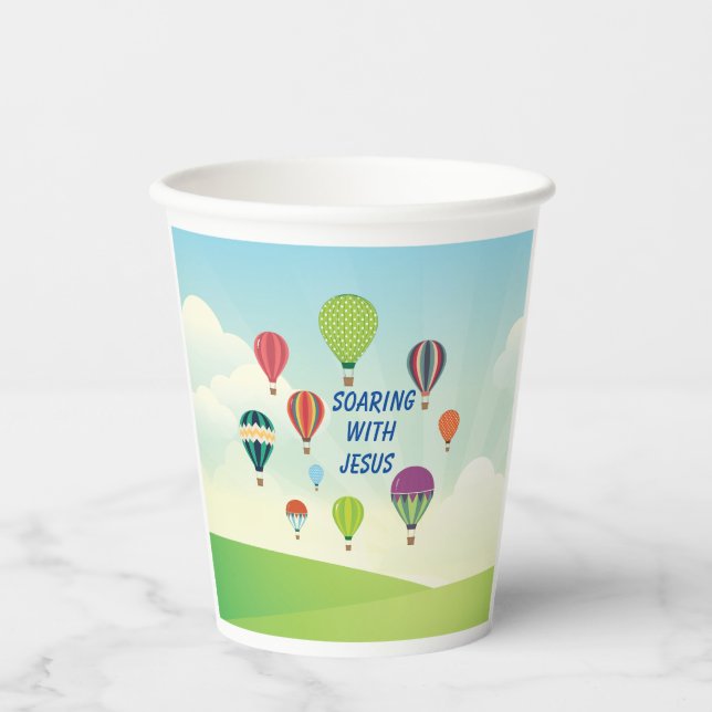 Bunte Heißluftballons Kinder Party Cups Pappbecher