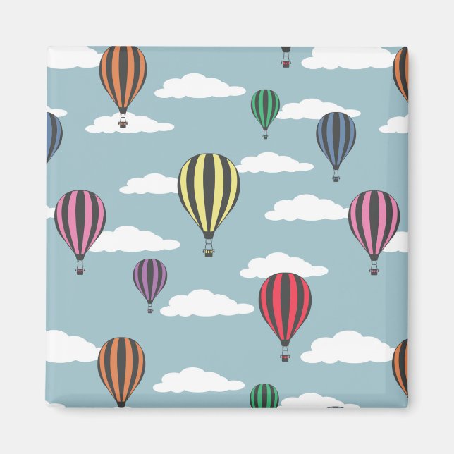 Bunte Heißluftballons Magnet (Vorne)