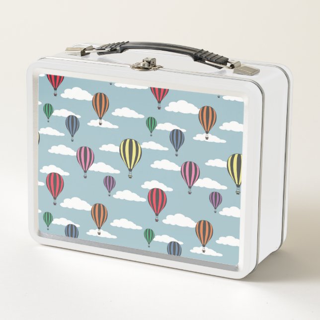 Bunte Heißluftballons Metall Lunch Box (Vorderseite)