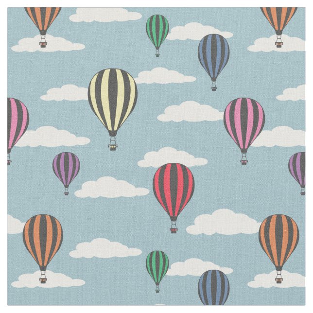 Bunte Heißluftballons Stoff (Nahaufnahme)