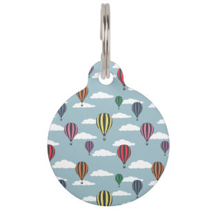 Bunte Heißluftballons Tiernamensmarke