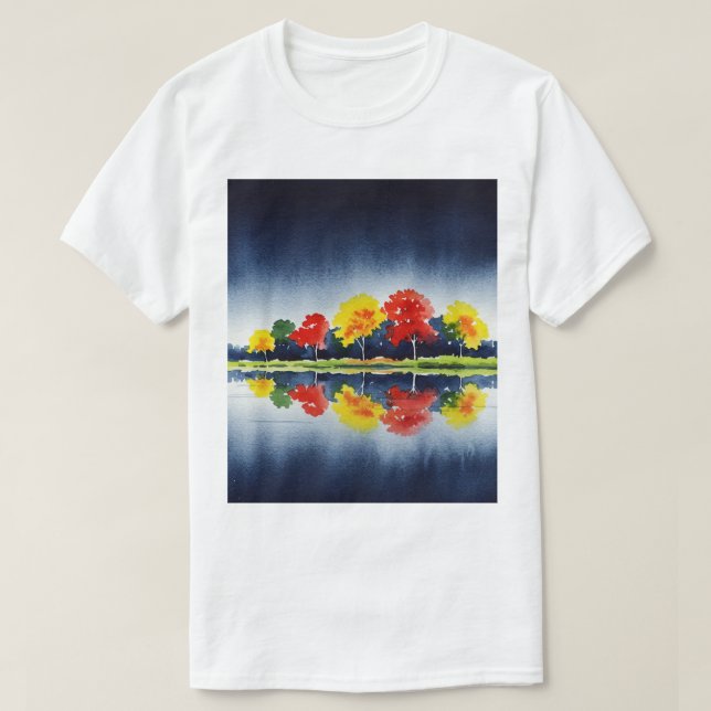 Bunte Herbstbäume T-Shirt (Design vorne)