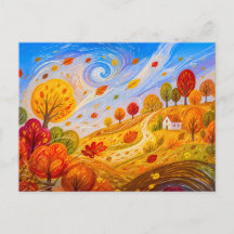 Bunte Herbstblätter wirbeln im Wind