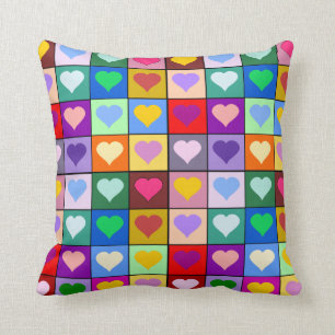 Bunte Herzen Kissen