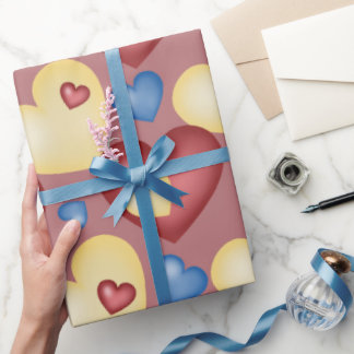 Bunte Herzen. Nahtloses Muster. Geschenkpapier