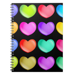 Bunte Herzen Notizblock