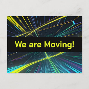Bunte High-Tech-Lichter Adressänderung Postkarte