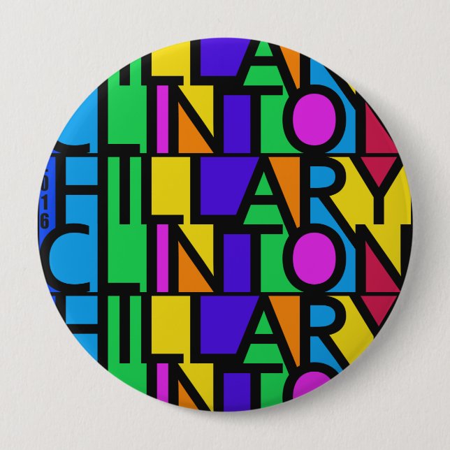 Bunte Hillary Clinton 2016 Knöpfe Button (Vorderseite)
