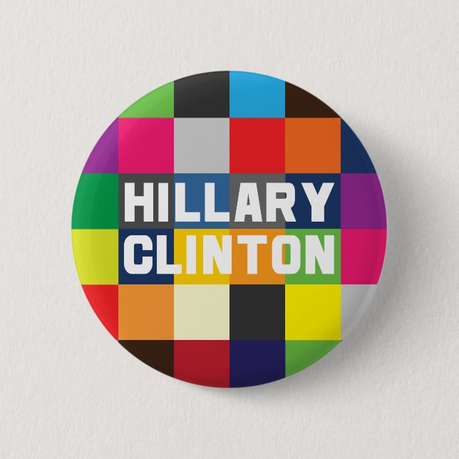 Bunte Hillary Clinton 2016 Knöpfe Button (Vorderseite)