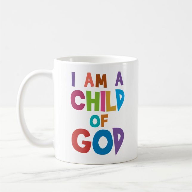 Bunte Hillsong Lyrik bin ich ein Kind des Gottes Kaffeetasse (Links)