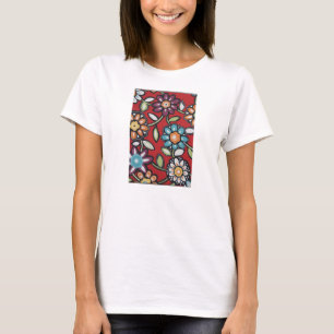 bunte Hippie Blume Tee