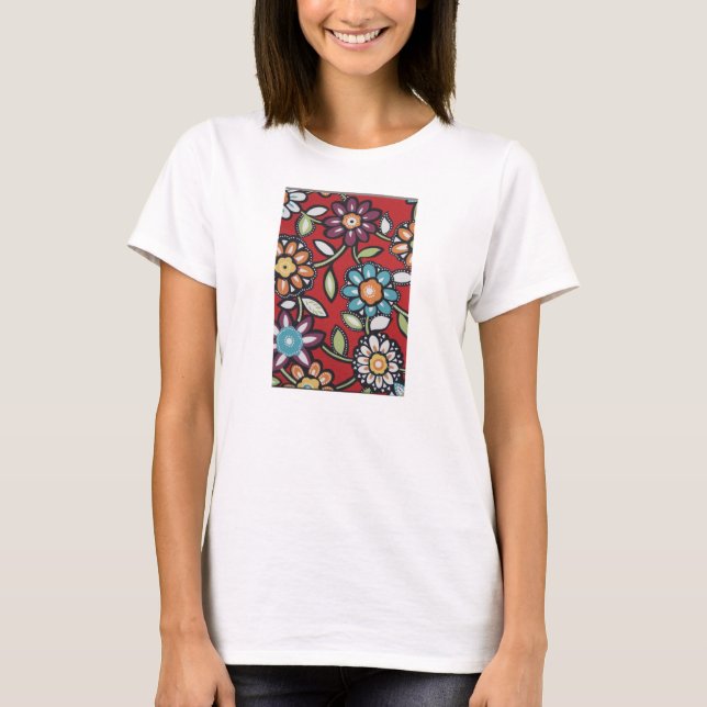bunte Hippie Blume Tee (Vorderseite)