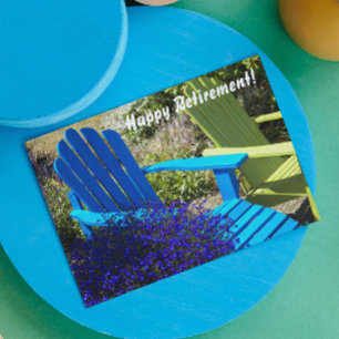 Bunte Holz-Gartensessel Foto Ruhestand Karte