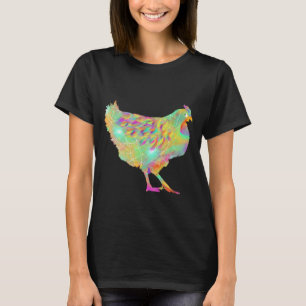 Bunte Huhn-niedliche Vieh-Kunst-Malerei T-Shirt