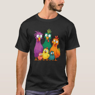 Bunte Hühner Männer Frauen Junge Kind Verrückte Hü T-Shirt