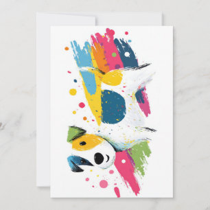 Bunte Hund Pop Art Spritzillustration Feiertagskarte