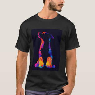 Bunte Hund-Silhouette Tierliebhaber T-Shirt