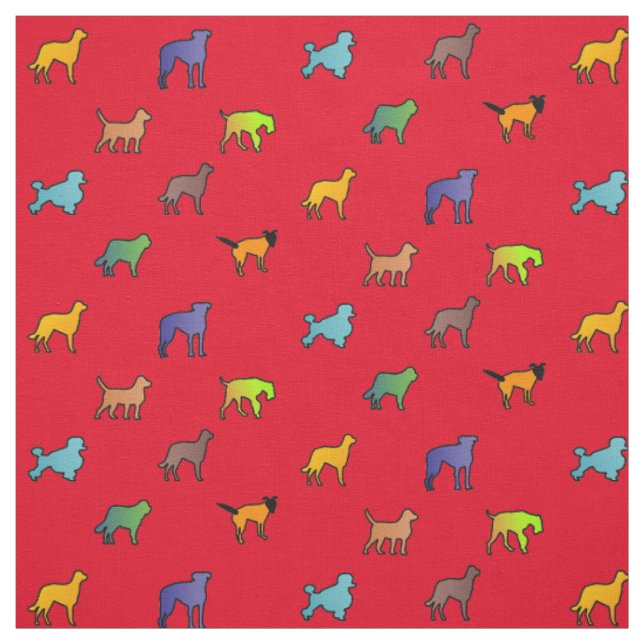 Bunte Hunde Stoff (Muster)