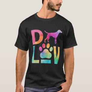 Bunte Hundeliebe Pfote Wasserfarben Kunst T-Shirt