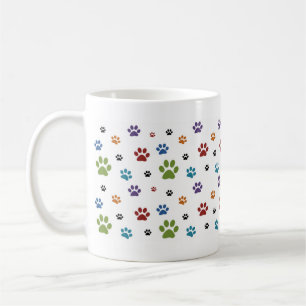 Bunte Hundetatze druckt Tasse