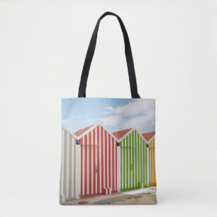 Bunte Hütten auf Strand