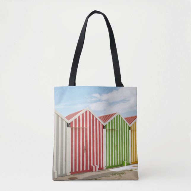 Bunte Hütten auf Strand (Vorderseite)