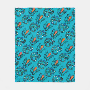 Bunte illustrierte Fisch-Freunde Fleecedecke