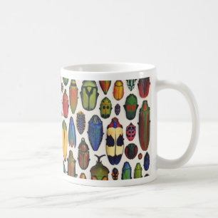 Bunte illustrierte Vintage-Käfer Tasse