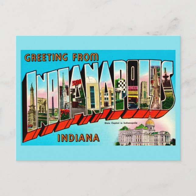 Bunte Indianapolis-Postkarten-Grußkarte Postkarte (Vorderseite)