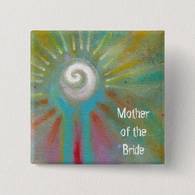 Bunte inspirational abstrakte Kunst fertigen Ihr Button (Vorderseite)