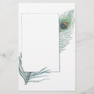 Bunte Inspirational Vintage Pfau-Feder Briefpapier
