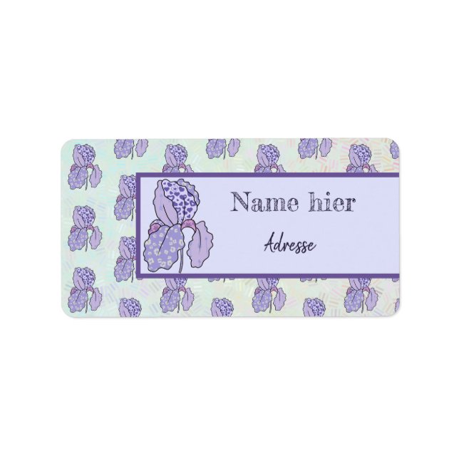 bunte Iris Adressaufkleber (Vorne)