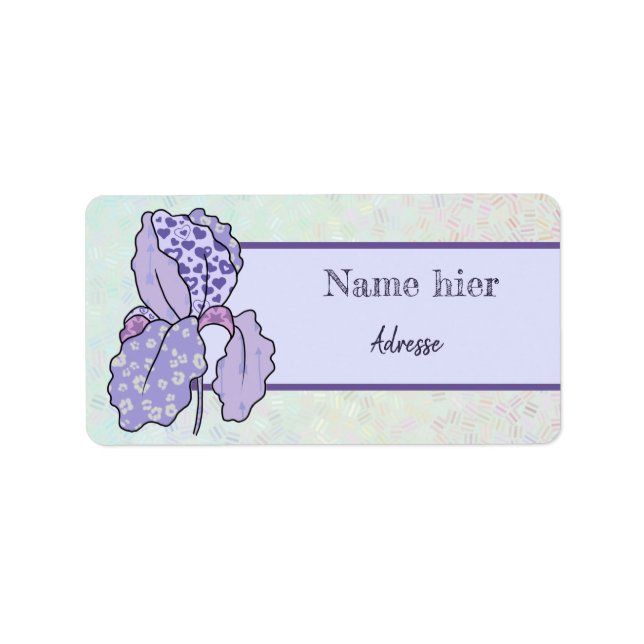 bunte Iris Adressaufkleber (Vorne)