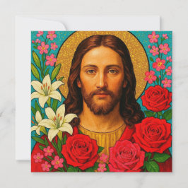 Bunte Jesus-Grußkarte.