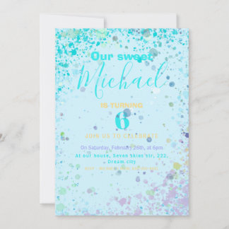 Bunte Jungen-Geburtstagsfeier Ankündigung